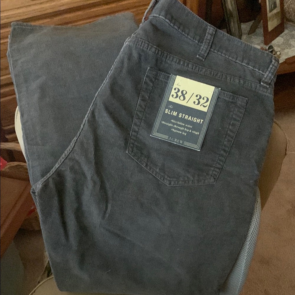 J. Crew Brown Corduroy Pants Slim Straight 38/32